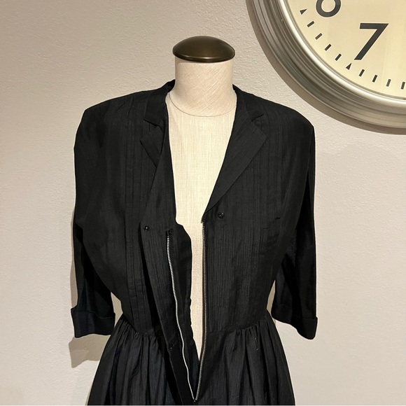 Vintage Black Long Sleeve Dress - Picture 4 of 5